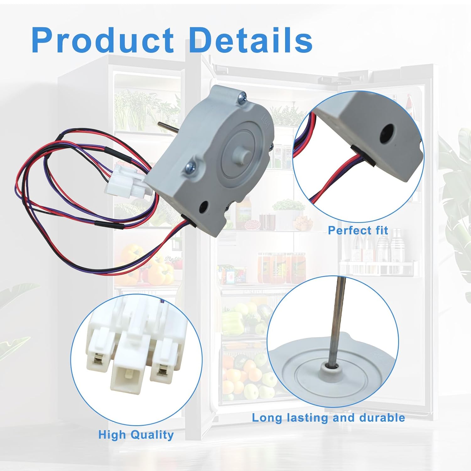 EAU60694527 Refrigerator Evaporator Fan Motor Compatible with LG Kenmore Fridge Condenser Fan Motor Replace Part Number PD00028240 2666338 AP5679654 PS7791877 EAP7791877 ODM-001F-2E13