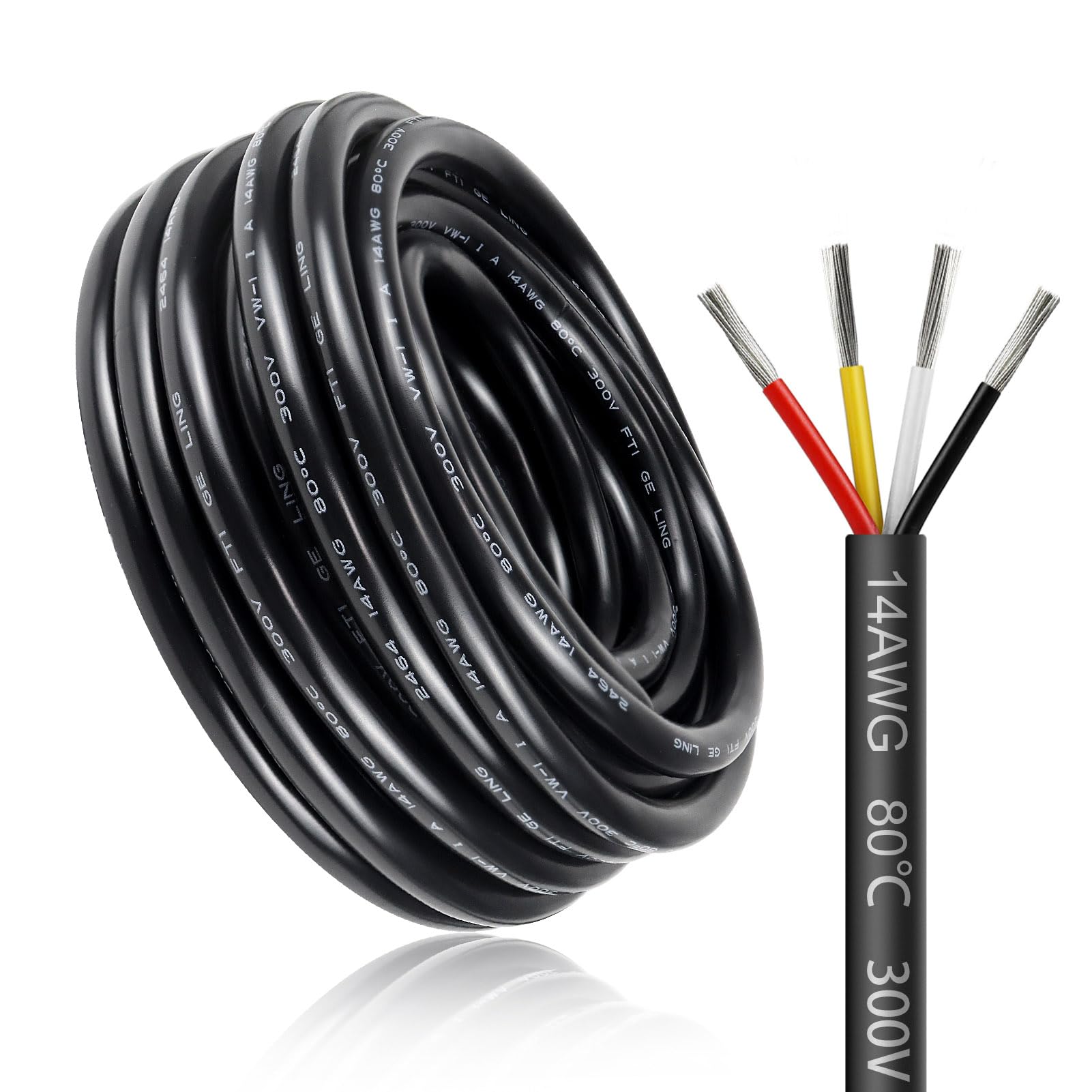 20 Meter 14AWG 4x2,0mm² Elektrischer Kabel, 4 Adriges Kabel