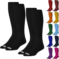 Rawlings 2-Pack Baseball & Softball Crew Socks - Breathable Mesh, Cushioned Comfort, Team Colors, Multiple Sizes