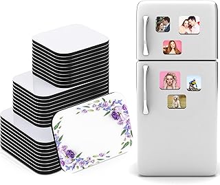 Xuhal 30 Pcs 3 Sizes Sublimation Magnet Blanks Personalized Refrigerator Magnets DIY Sublimation Blanks Bulk Soft Magnetic for Home Kitchen Office Microwave Oven Decor