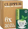 Clipper Organic Pure Green Tea Bags | 120 Teabags 6 x Boxes of 20 | Bulk Buy for Office, Home & Catering | Eco-Conscious, Fair Trade Tea | Natural Unbleached Plant-Based & Biodegradable