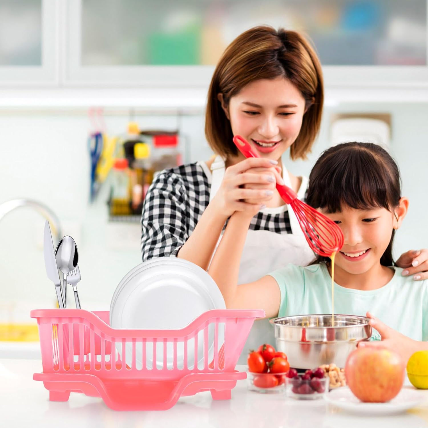 Luxshiny 1set Kitchen Dish Drying Rack Multi-Purpose Dish Basket for Easy Draining Stylish Design for Countertop Organization for Home and Restaurant Use