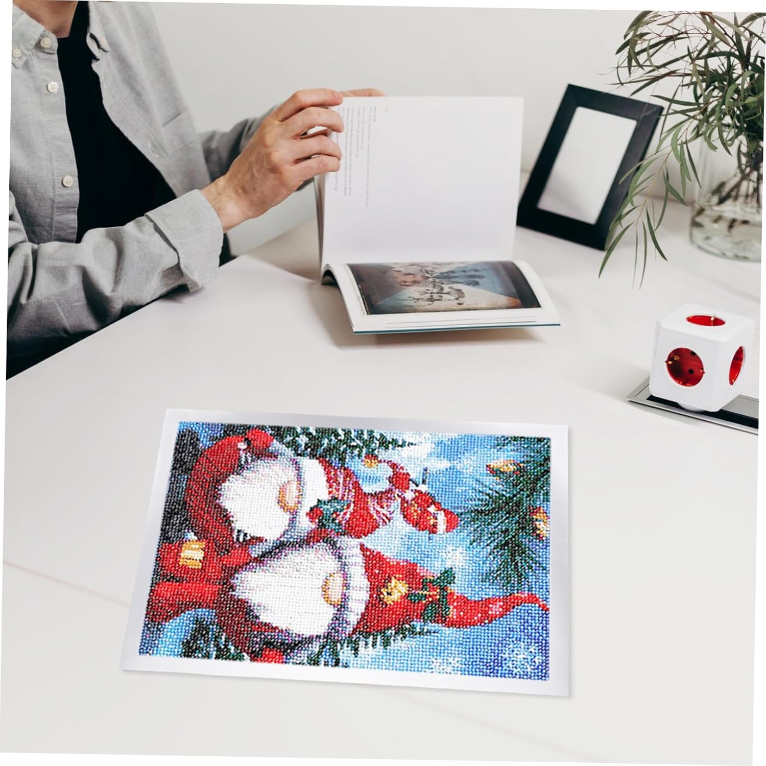 Operitacx Magnetic Photo Frame A3 Self-adhesive Silver Set of 2, Convenient Magnetic Display Frame for Crystal Art, Certificate, Refrigerator and Wall Use
