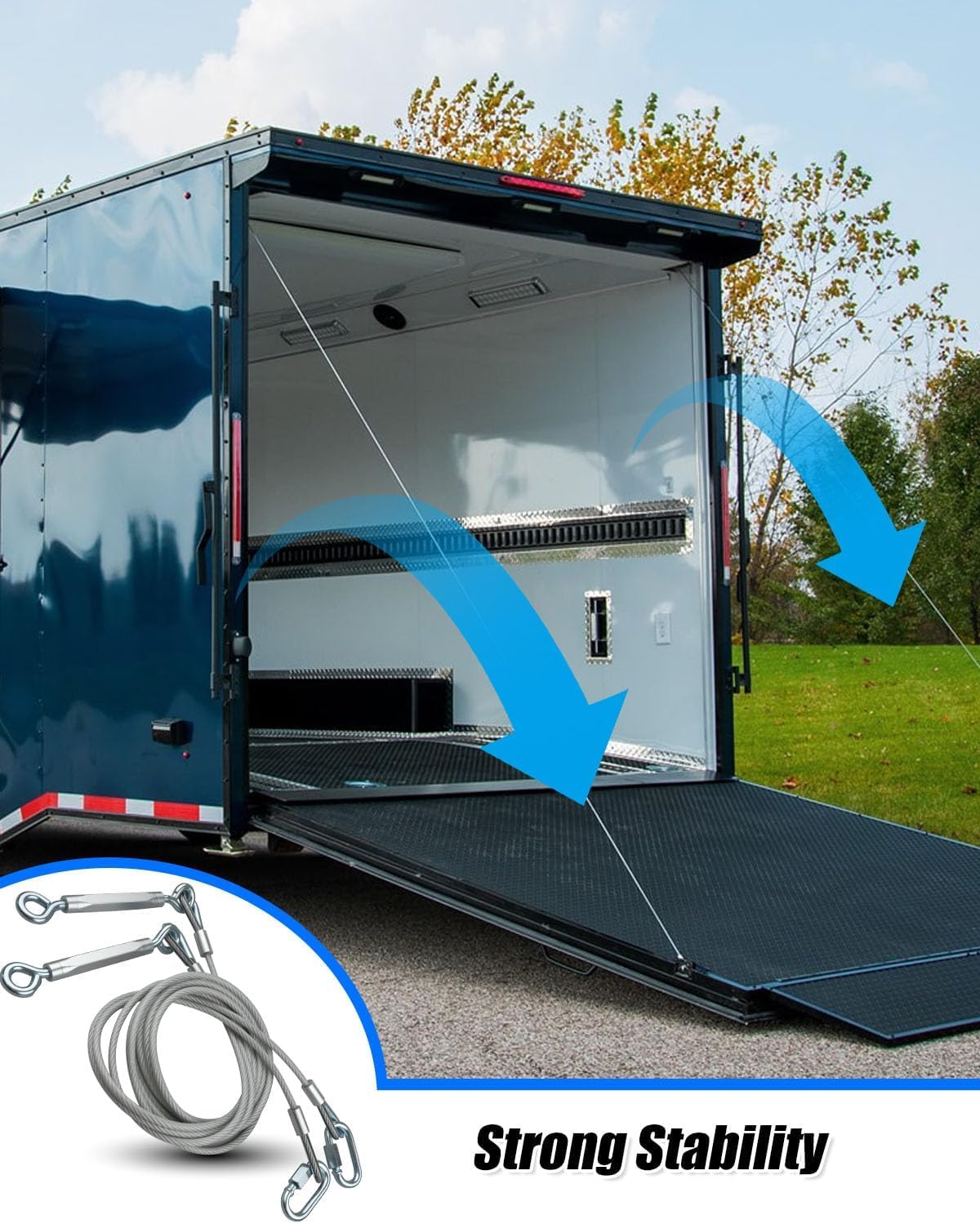 Upgrade Toy Hauler Patio Kit Replace 2315891, Patio Door Conversion Cable Steel Material Kit, Completely Closes Toy Hauler Door Without disassembly, 109 Inch
