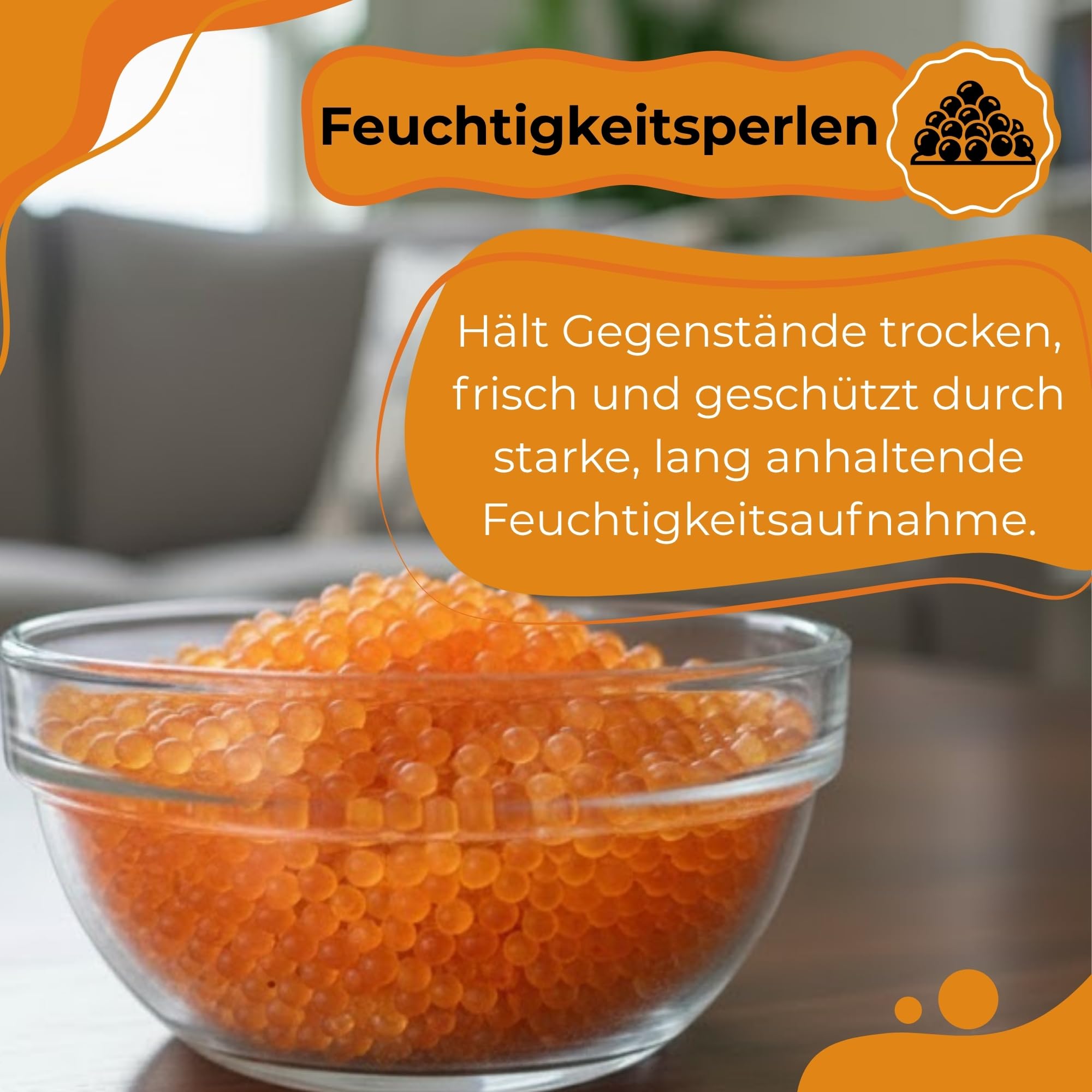 Silicagel Orange 3-5 mm – 10x 1 kg Silicagelkugeln zum Schutz von Büchern, Reisetaschen, Kosmetik, 3D Filamente Feuchtigkeitsabsorber für Elektronik, Aufbewahrung & Schmuck