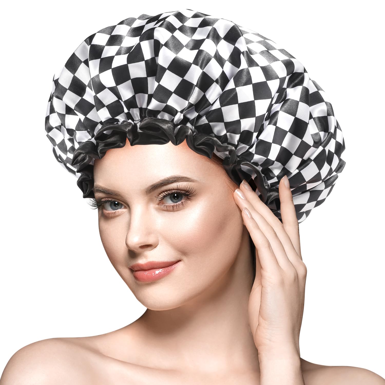 mikimini Large Shower Cap for Women Long Hair, Elegant