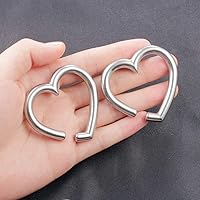 Vista 3 de LADEMAYH 2 piezas pesas para orejas estiradas, joyería corporal, ajuste mínimo de calibre 6g a 1 pulgada con estilo de corazón, aro, pájaro de acero