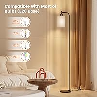 Vista 5 de Floor Lamp with Linen Shade, Dimmable Tall Standing Lamp with Remote Control & 3 Color Temperatures, Modern Floor Lamps for Living Room Bedroom Beige