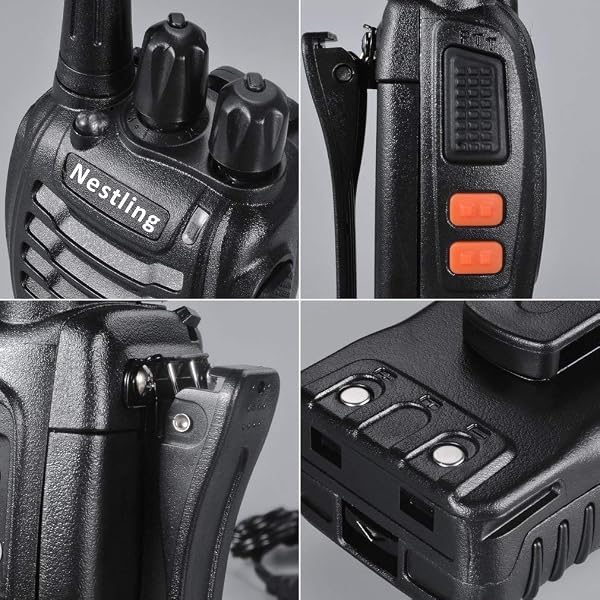 Walkie Talkie Recargable, 16 Canales PMR446 Walky Talky, Profecionales CTCSS DCS 3KM Radiocomunicación, con Auricular Incorporado Antorcha de LED, 2 Pares - 5