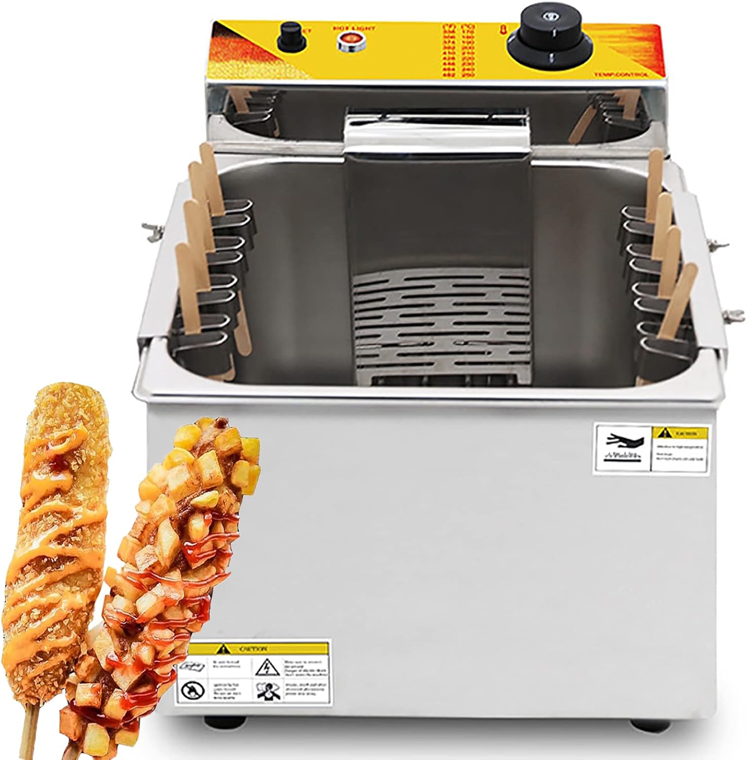 Amazon.com: JOSBY Commercial Deep Fryer, 12L Automatic Corn Dog Fryer ...