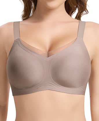 Redgray Wireless Minimizer Bra - Seamless Full Coverage Bralette With Back Smoothing & Convertible Straps
