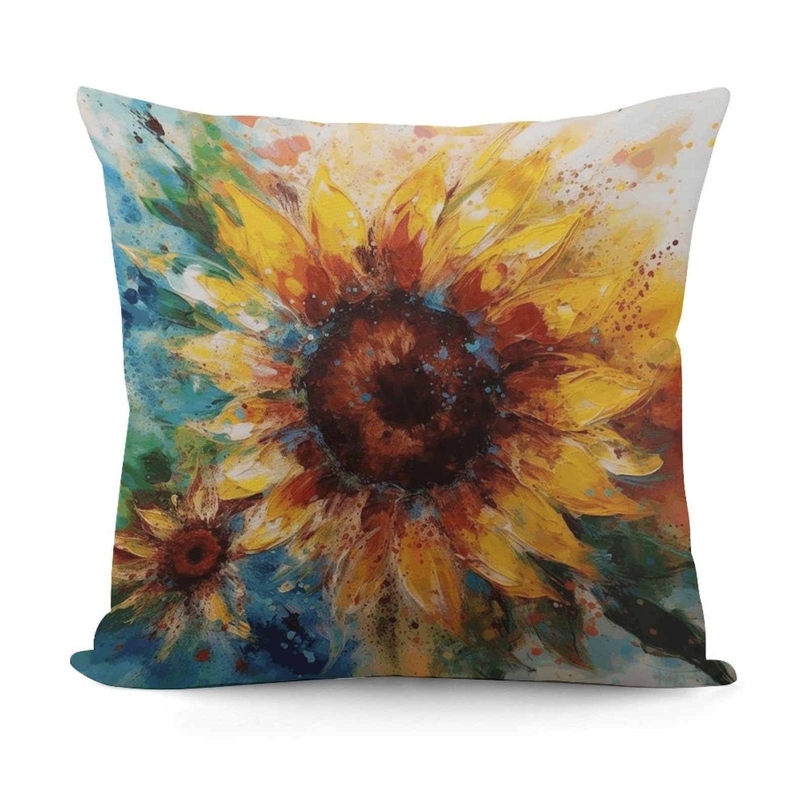 VstaDank Abstract Sunflower Multicolor Throw Pillow Covers 18x18 Inch Soft Couch Home Decor Cushion Cover Comfortable Plush Square Cushion Case Farmhouse Decorative Pillowcase for Living Couch