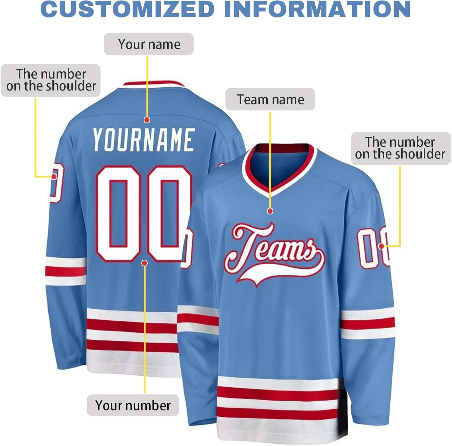 Custom Hockey Jersey Personalized Ice Hockey Shirt Stitched Or Printed Name Number Logo Sports Practice Jersey for Men Women - Image 3