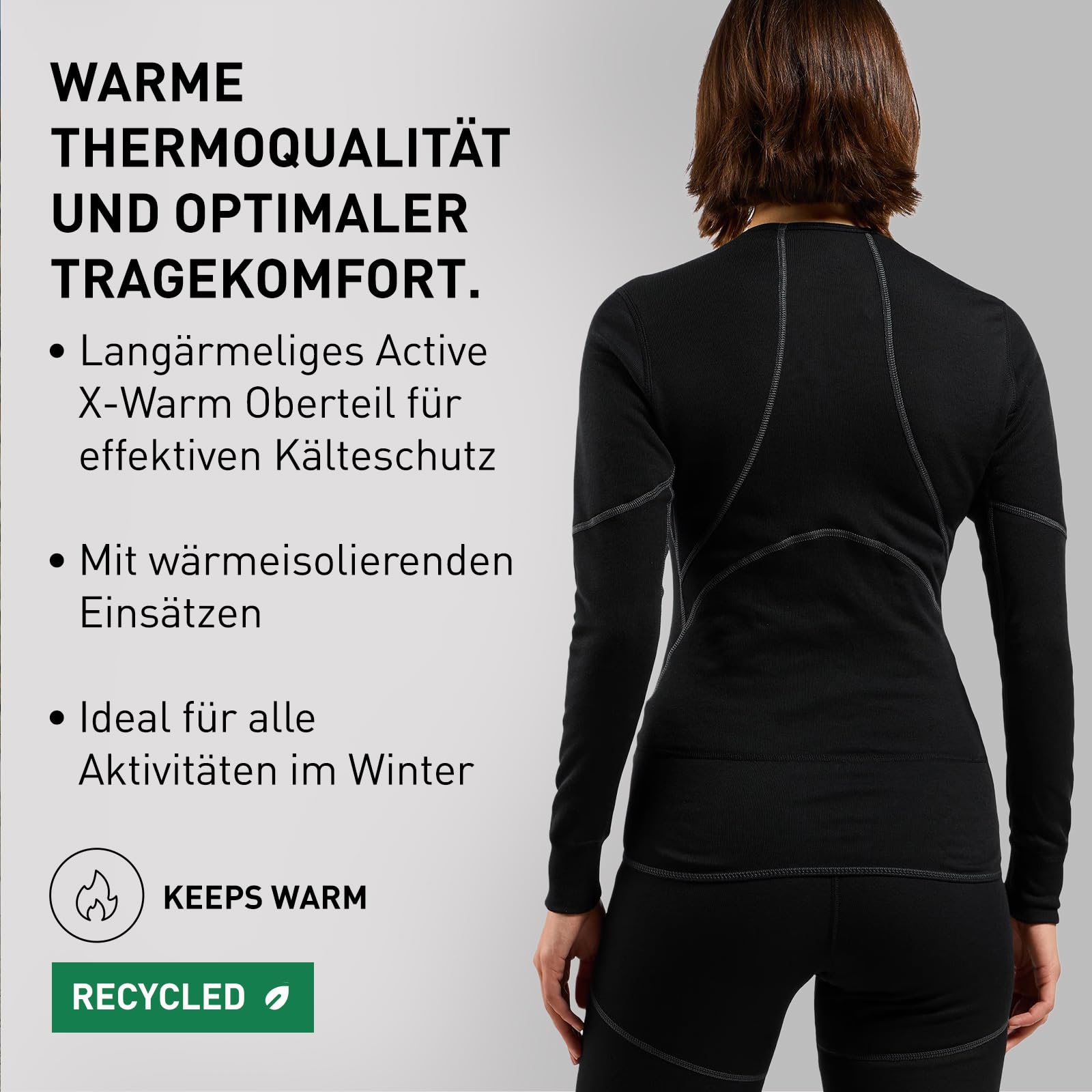 Odlo Damen Funktionsunterwäsche Langarm Shirt Active X-warm Eco Funktionsunterwäsche Langarm Shirt