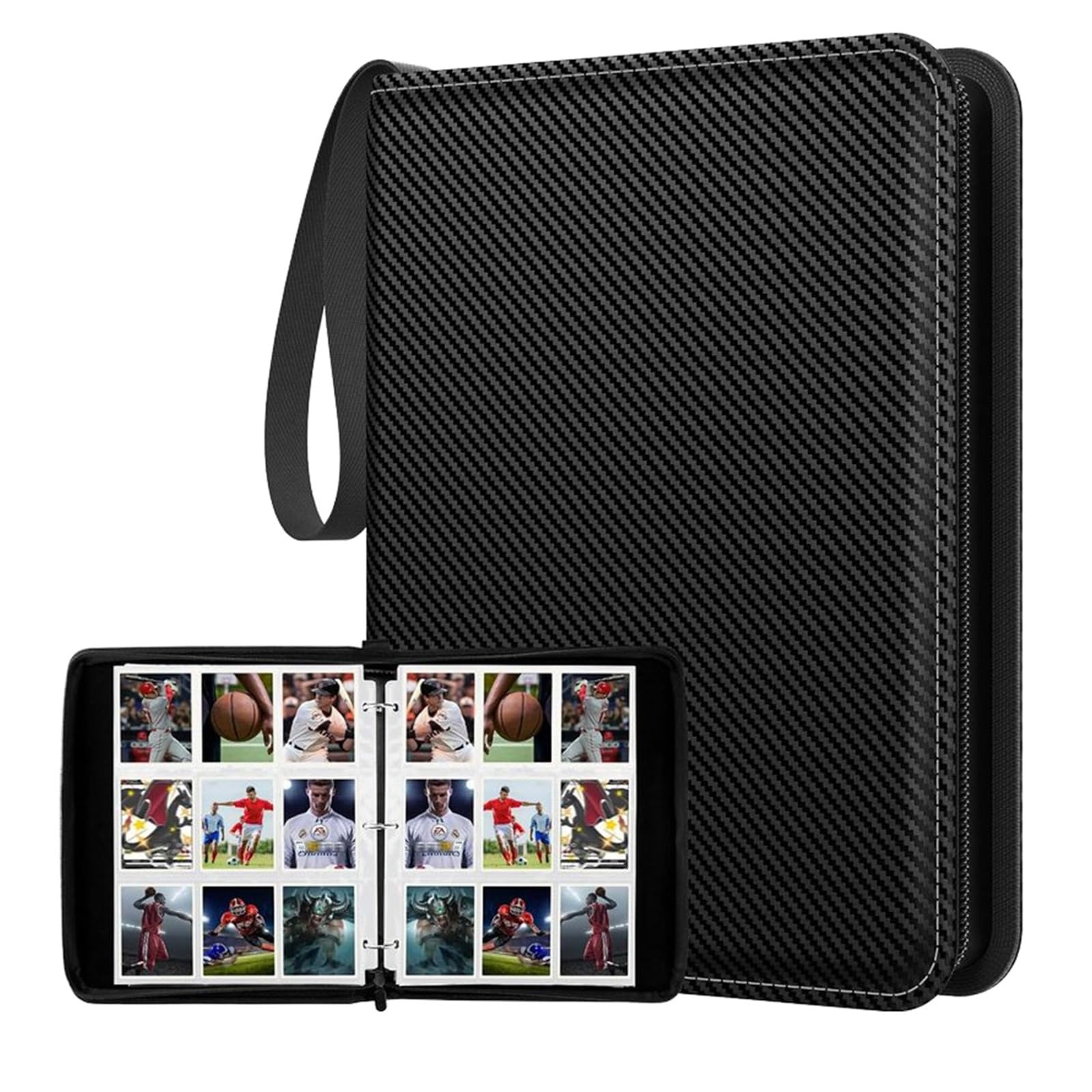 libro carte da gioco in pelle PU premium contiene 900 carte e include 50 pagine protettive trasparenti per fissare accessori del gioco carte