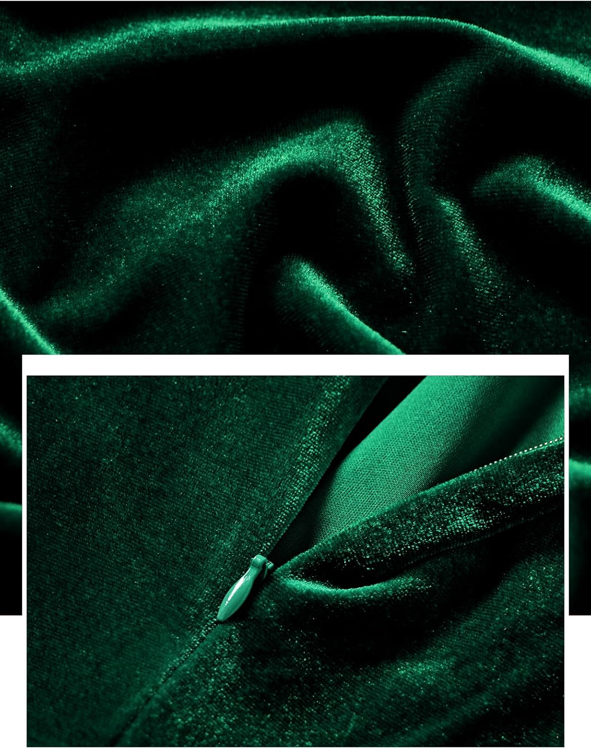 Bbonlinedress Women Long Sleeve Velvet Vintage Tea Dress Formal Cocktail Wedding Guest Midi Prom V-Neck Fit and Flare Dress - Image 6