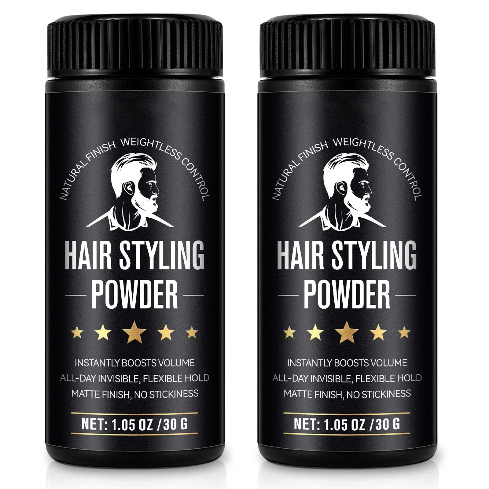 Hair Styling Powder, 2Pack Hair Texture Powder for Men and Women, Adds Volume and Texture, Alll Day Invisible, Flexible Hold, Long-lasting, Matte Finish, No Stickiness 2 x 30g