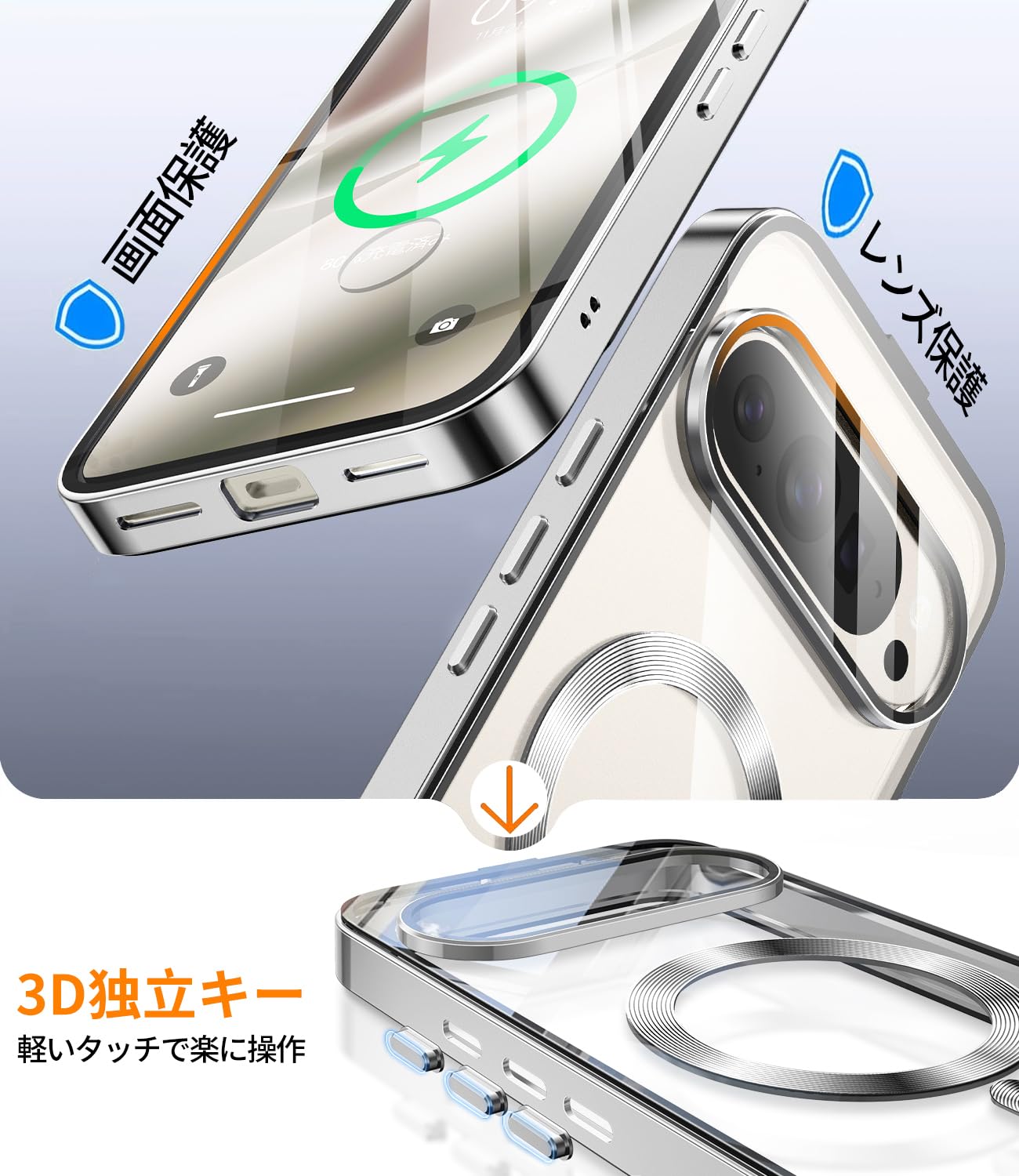 Amazon.co.jp: 【自動スライドロック！360°全面保護】WTAIYUN Google