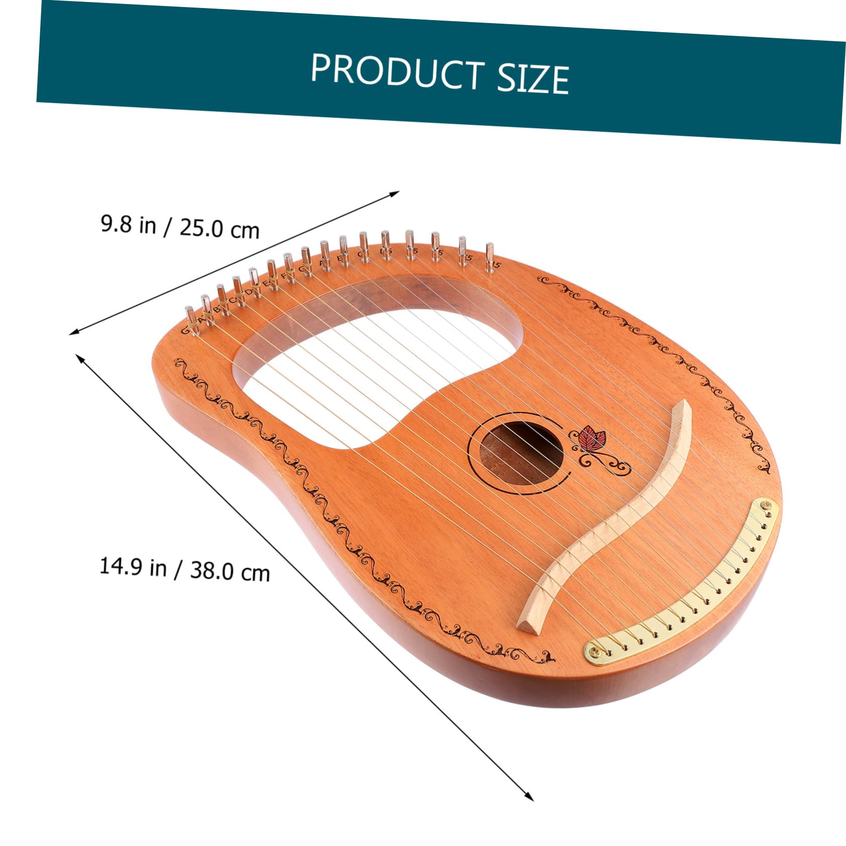 Toyvian Strumento Musicale a 16 Corde Delicato e Design Portatile Superficie Liscia Lyra in Legno per Principianti e Appassionati