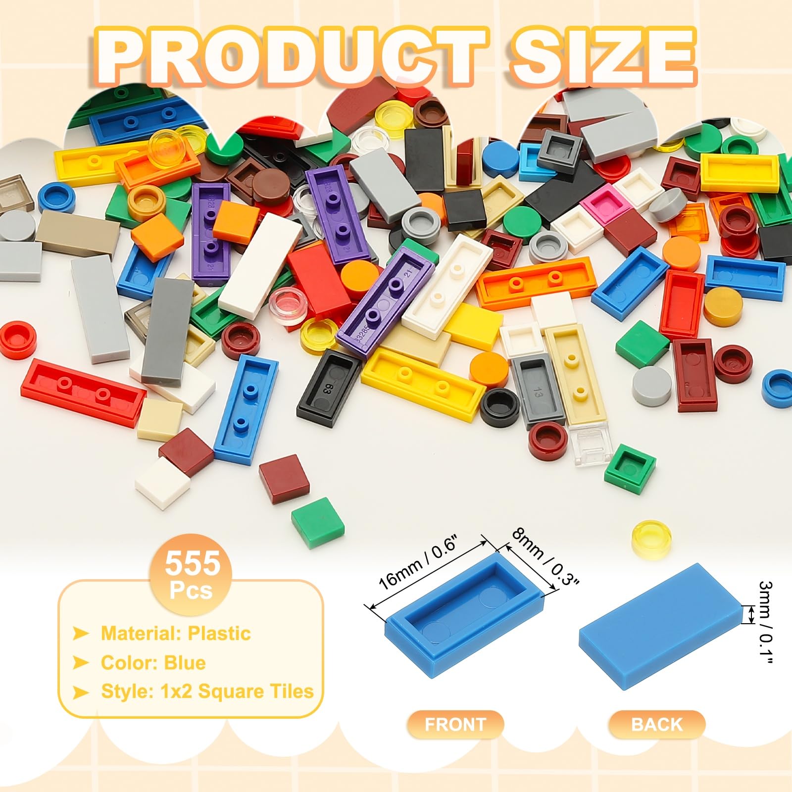 PATIKIL 555 Pcs Flat Blocks Bulk - Image 2