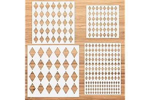 4 Pieces Harlequin Stencils for Painting | Unleash Your Artistic Vision on Wood and Beyond