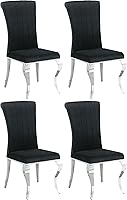 Vista 1 de Coaster Home Furnishings - Betty - Juego de sillas de comedor tapizadas en terciopelo - Silla auxiliar sin brazos con patas de metal curvadas