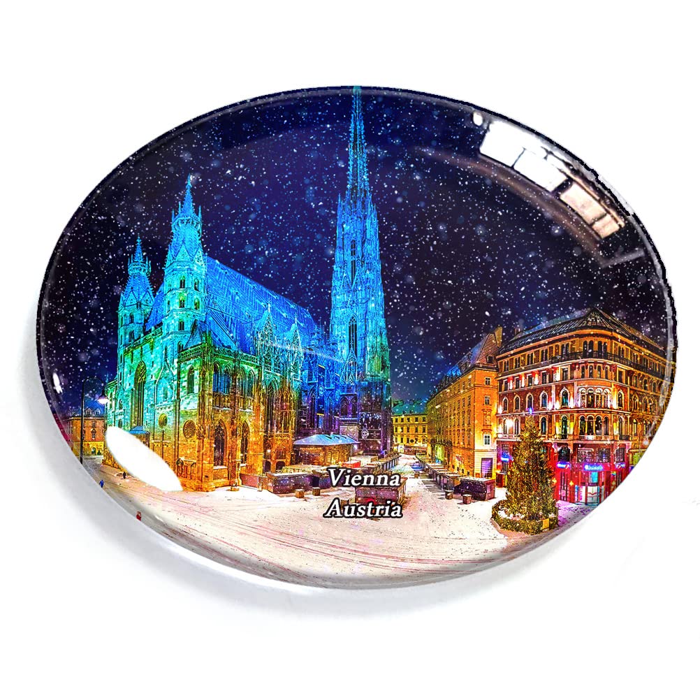 Vienna Austria Magnet Fridge Refrigerator Freezer Magnet Sticker Souvenir Decorations Oval Crystal Magnet Kitchen Whiteboard
