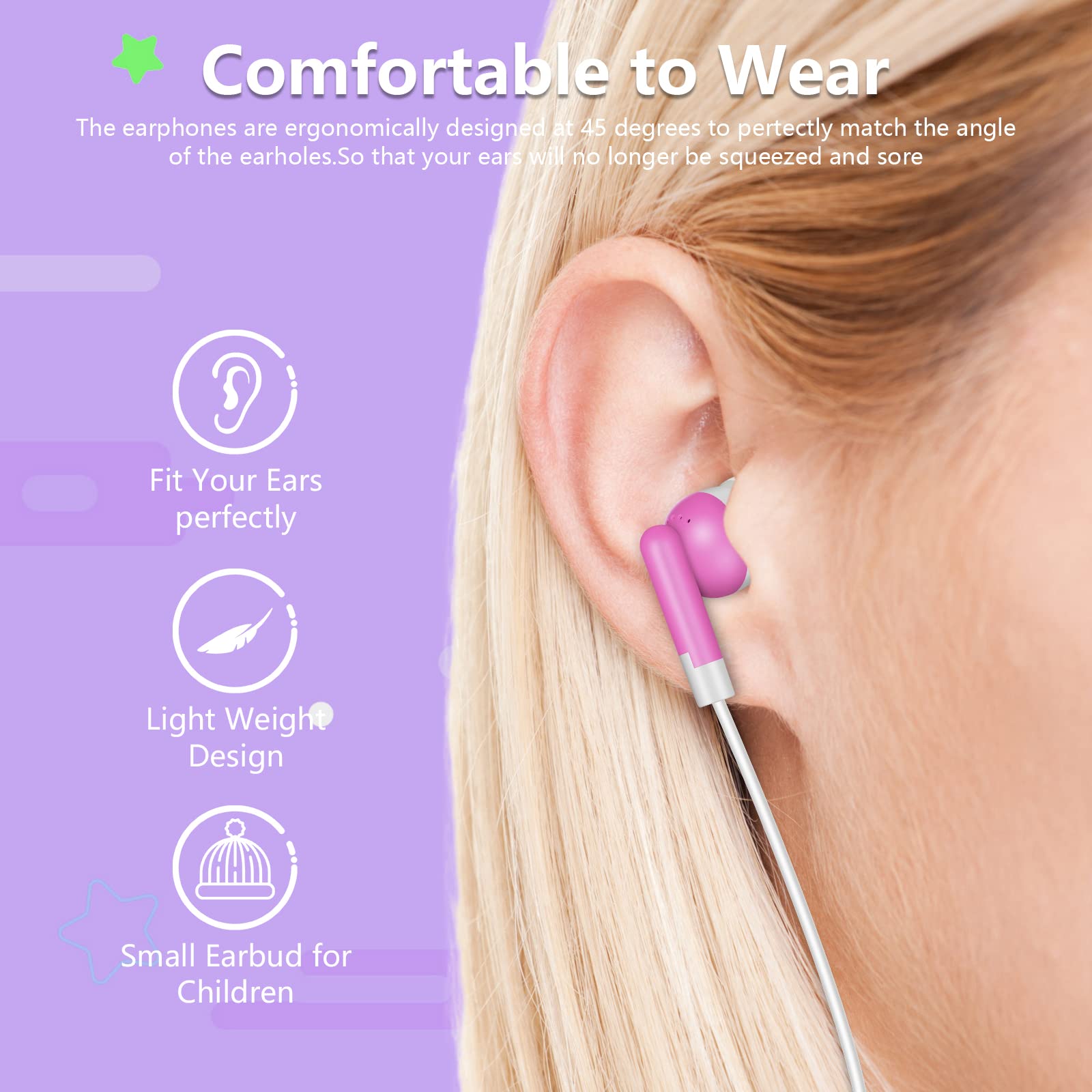 Bulk Auricolari per bambini per studenti in classe confezione da 200 cuffie cablate in ear auricolari per biblioteca scolastica all'ingrosso auricolari per Chromebook Laptop PC jack da 3,5 mm