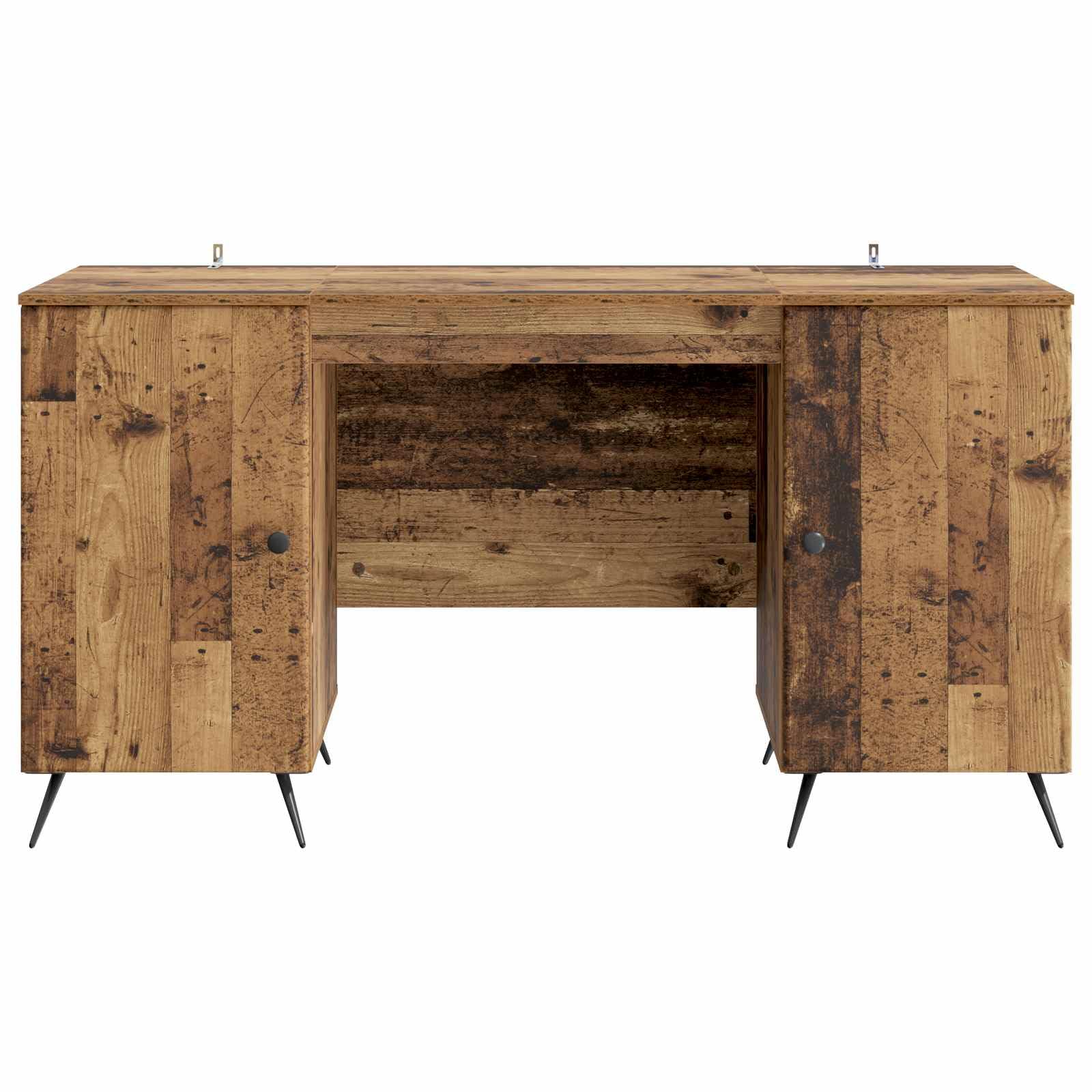 Scrivania Ufficio Porta PC Legno Ingegnerizzato 142,5x50x75cm | Tavolo da lavoro con ante e ripiani interni, ideale per ottimizzare lo spazio nello studio o in camera da letto.