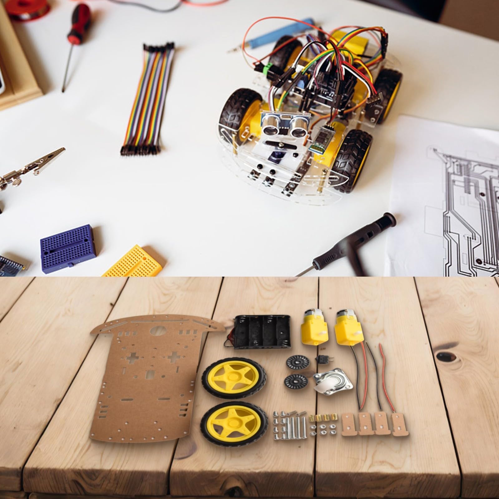 Kit de châssis de voiture robot intelligent à moteur, boîtier de batterie d'impression de vitesse, version 2WD pour Ardu37, livr  502