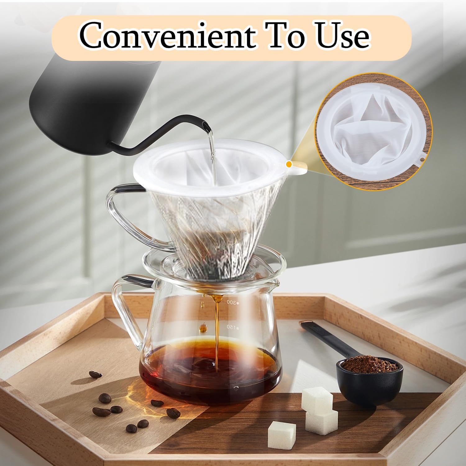 4 Pieces 200 Mesh+400 Mesh Filter Food Filter Strainer Sieve Household Separator for 5 Inch Kitchen Funnel Filtering Juice Coffee Milk Oils Wine