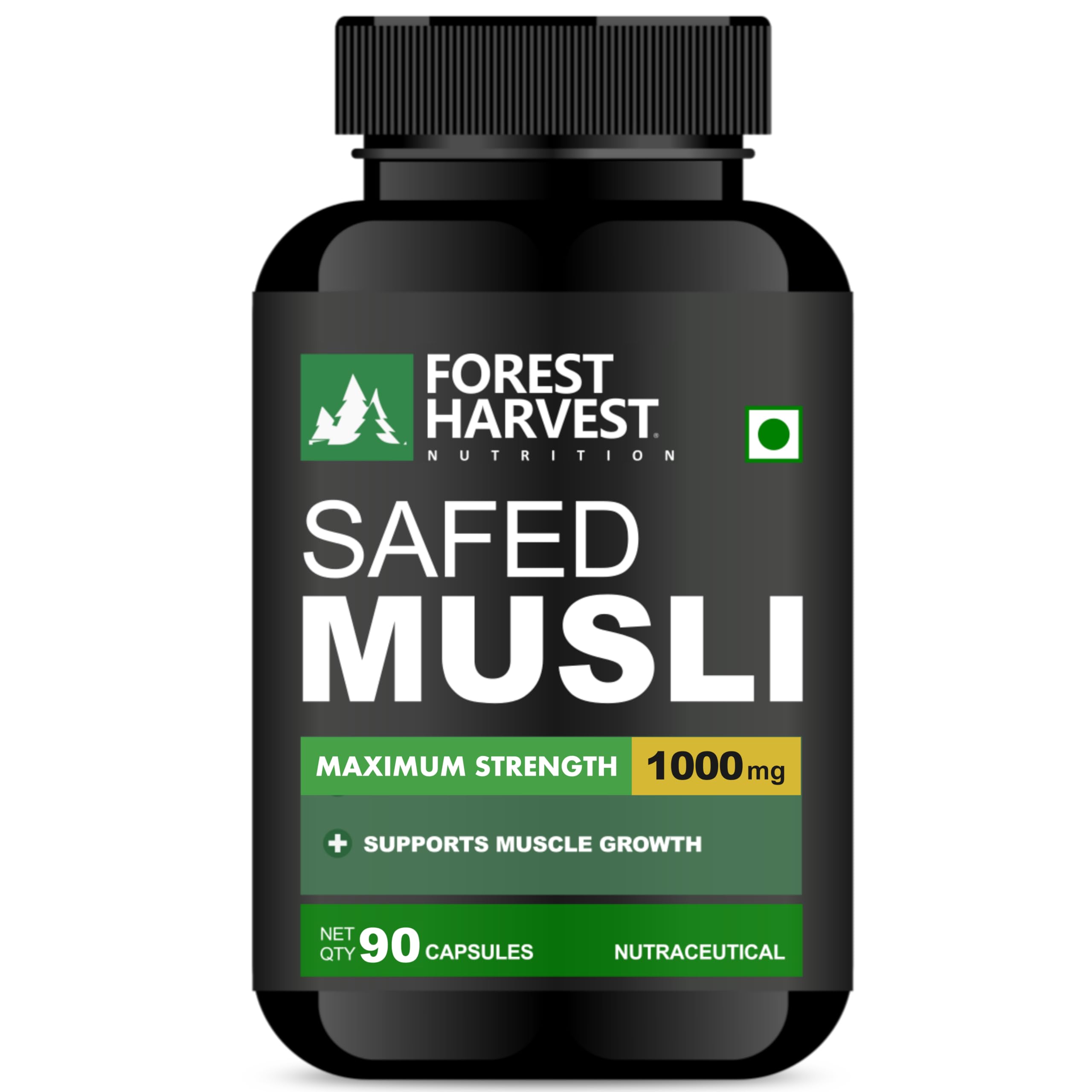 Forest Harvest Safed Musli Extract | 90 Veg Capsules | Maximum Strength | Vitality Booster for Men | WHO-GMP, ISO & HACCP Certified-image-38