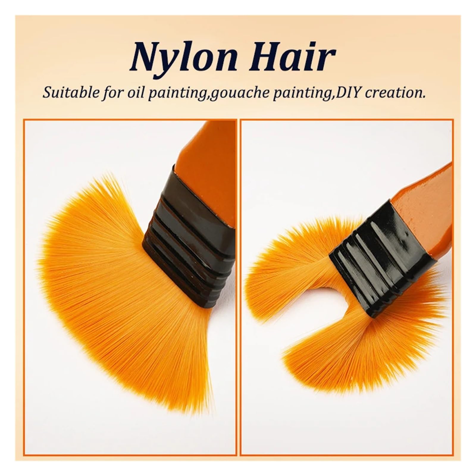 10 unids/Set Pelo de Nailon Mango Madera Acuarela Pincel Pintura Juego Pinceles Aprendizaje DIY al óleo acrílica Suministros(Black)