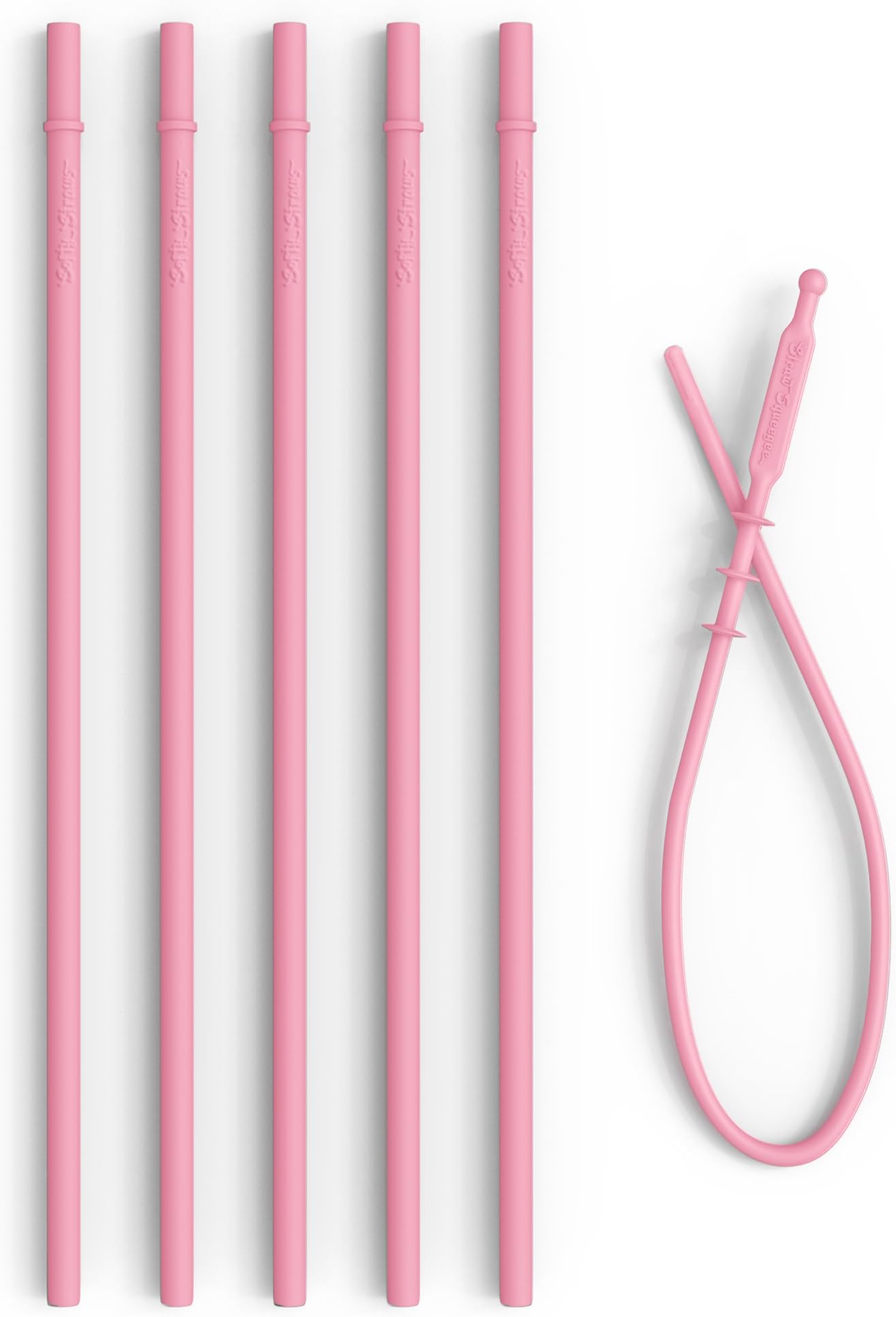 10.5” Reusable Silicone Straws + Cleaner - Long Length Replacement Straws for Tumblers Acrylic,Yeti, rTic, Starbucks, Ozark - BPA Free Slim Drinking