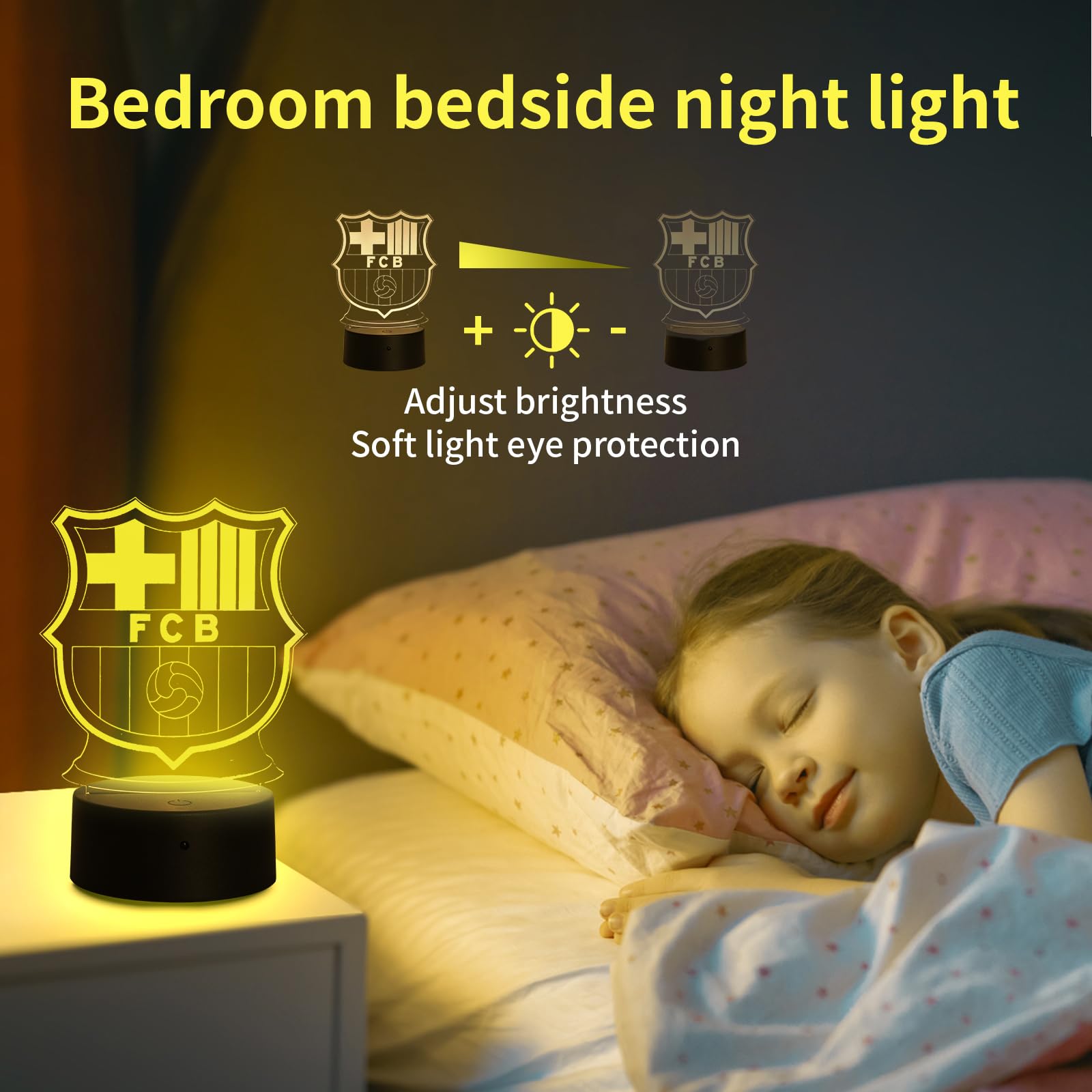 Lámpara 3D Fútbol para Niños, Luz Nocturna LED 16 Colores con Mando a Distancia, Lámpara Infantil con Control Táctil y USB, Regalo Original para Pequeños Fans del Fútbol