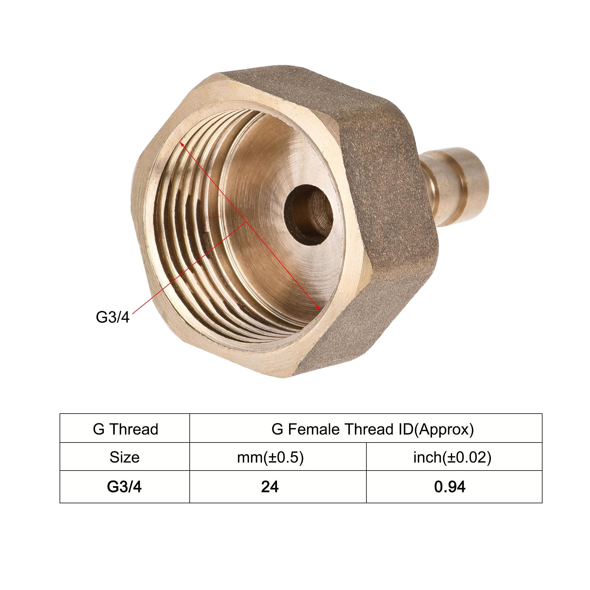 Raccordo A Spinotto Per Tubo 6mm X G3/8 Femmina In Ottone, 2 Pezzi Con Fascette, Per Aria E Acqua - 6
