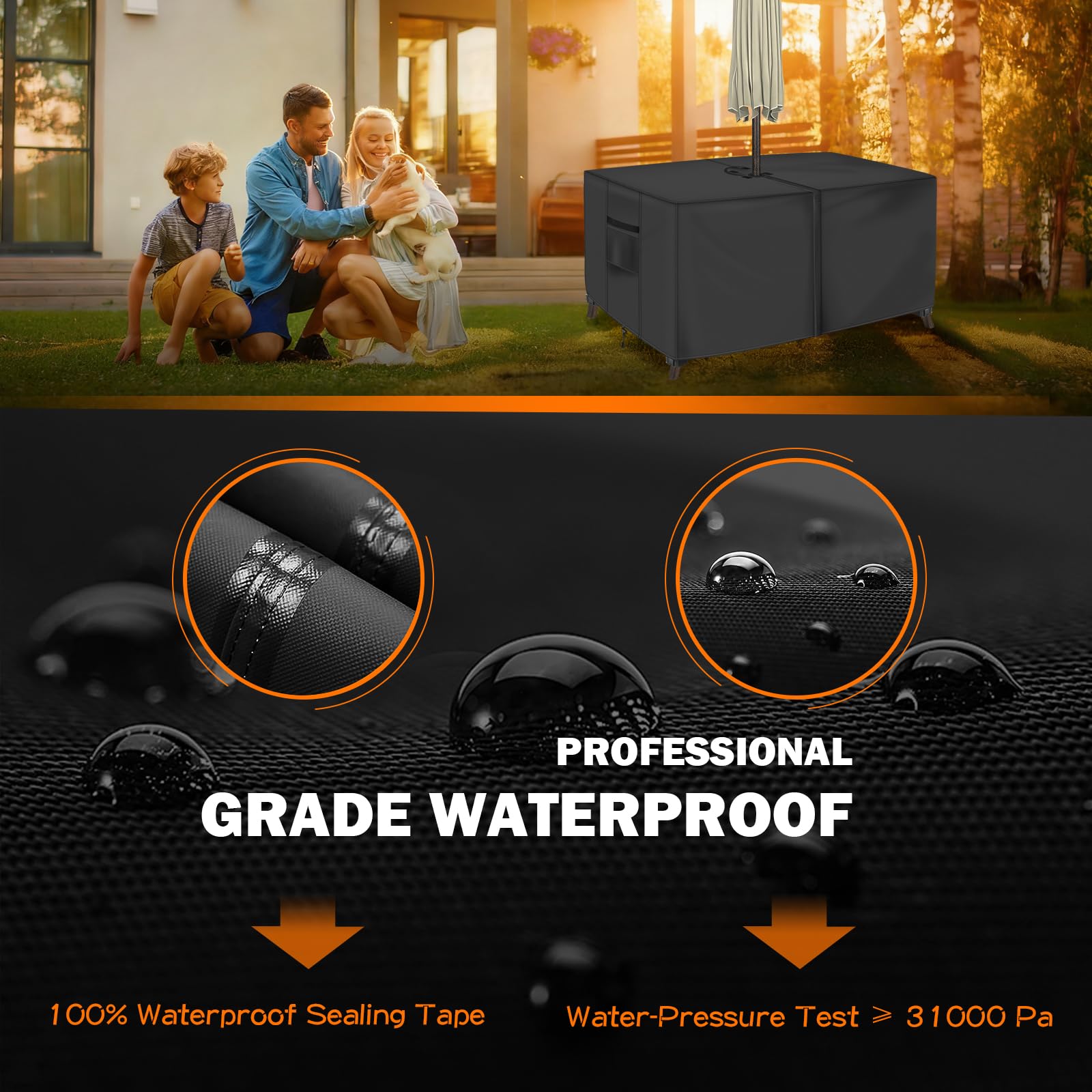 amazon rectangular patio table cover with umbrella hole Amazon.com : Rectangle Patio Table Cover with Umbrella Hole