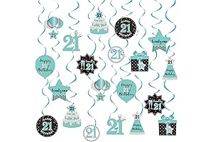 21st Birthday Decorations for Her: Celebrate Her Special Day with Stunning Teal,...