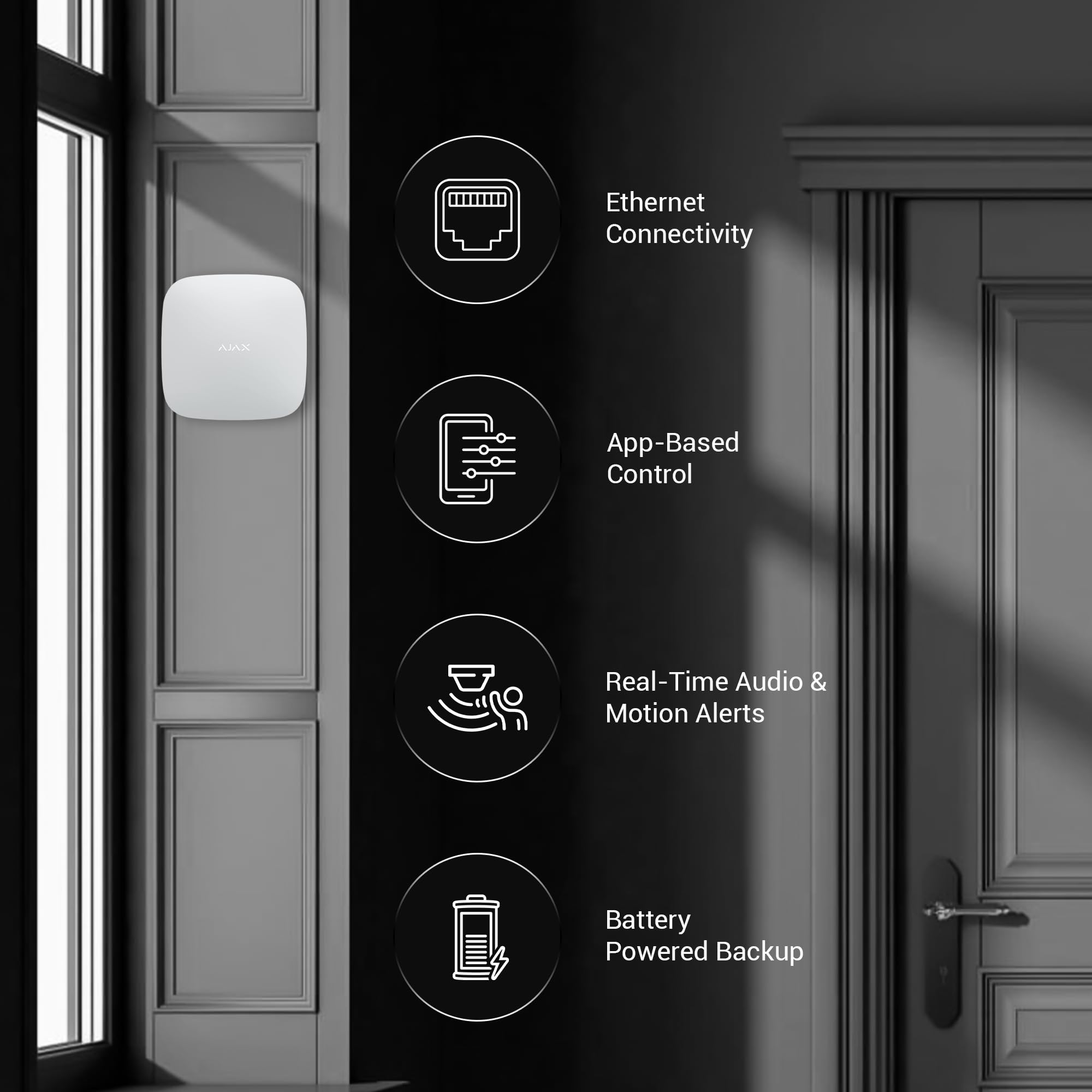 Maxxistore - Ajax Hub 2 Gestisce il sistema di sicurezza con verifica visiva degli allarmi bianco - 14910