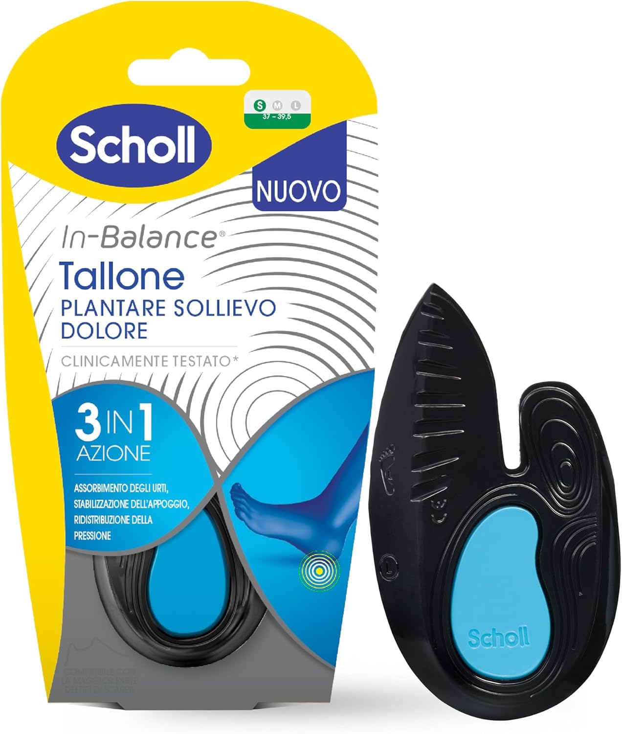 Scholl InBalance Pain Relief Shock Absorbing Insoles for Heel, Heel