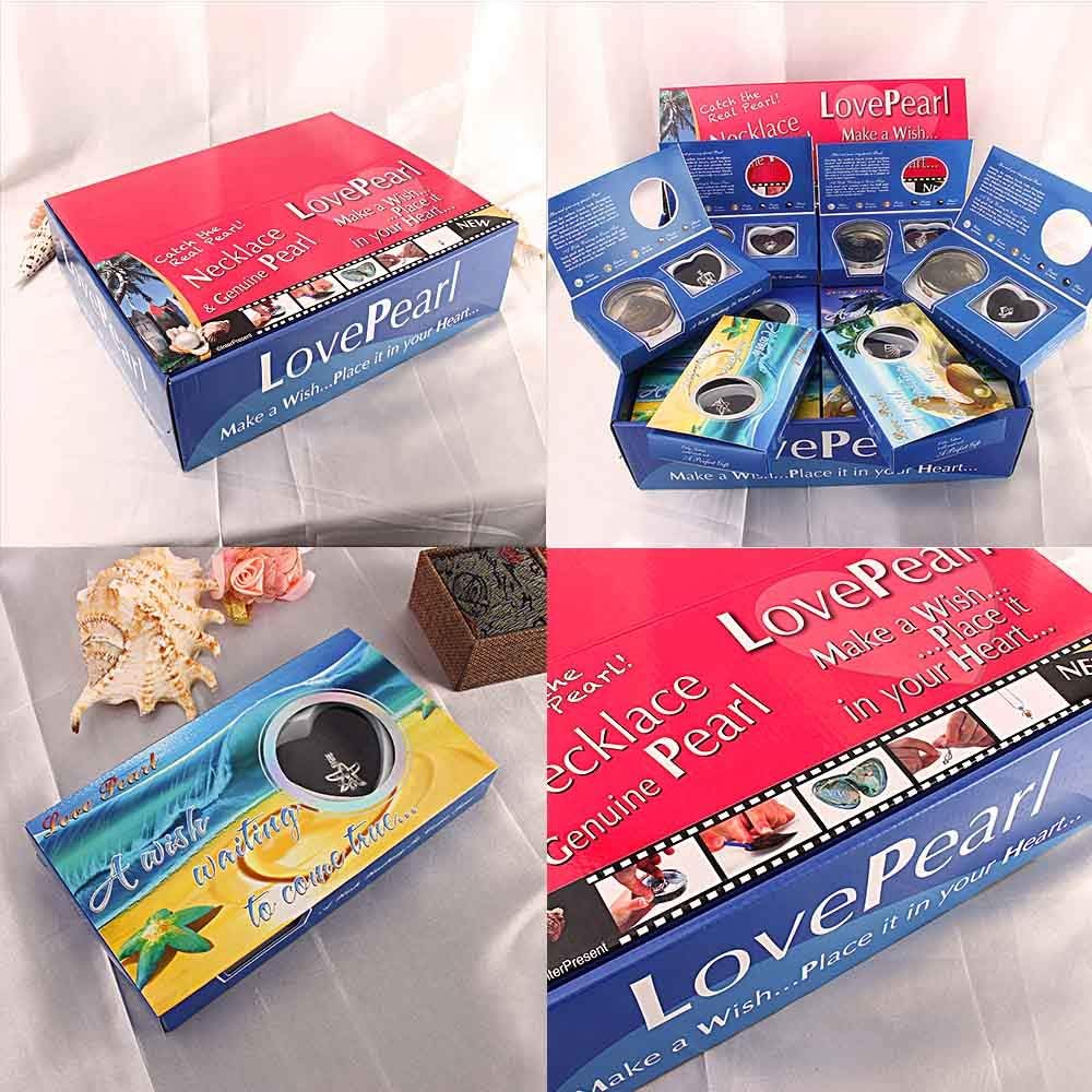 Sea Wish Love Pearl Cage Pendant Necklace Box Sets Silver Plated Chains 16"