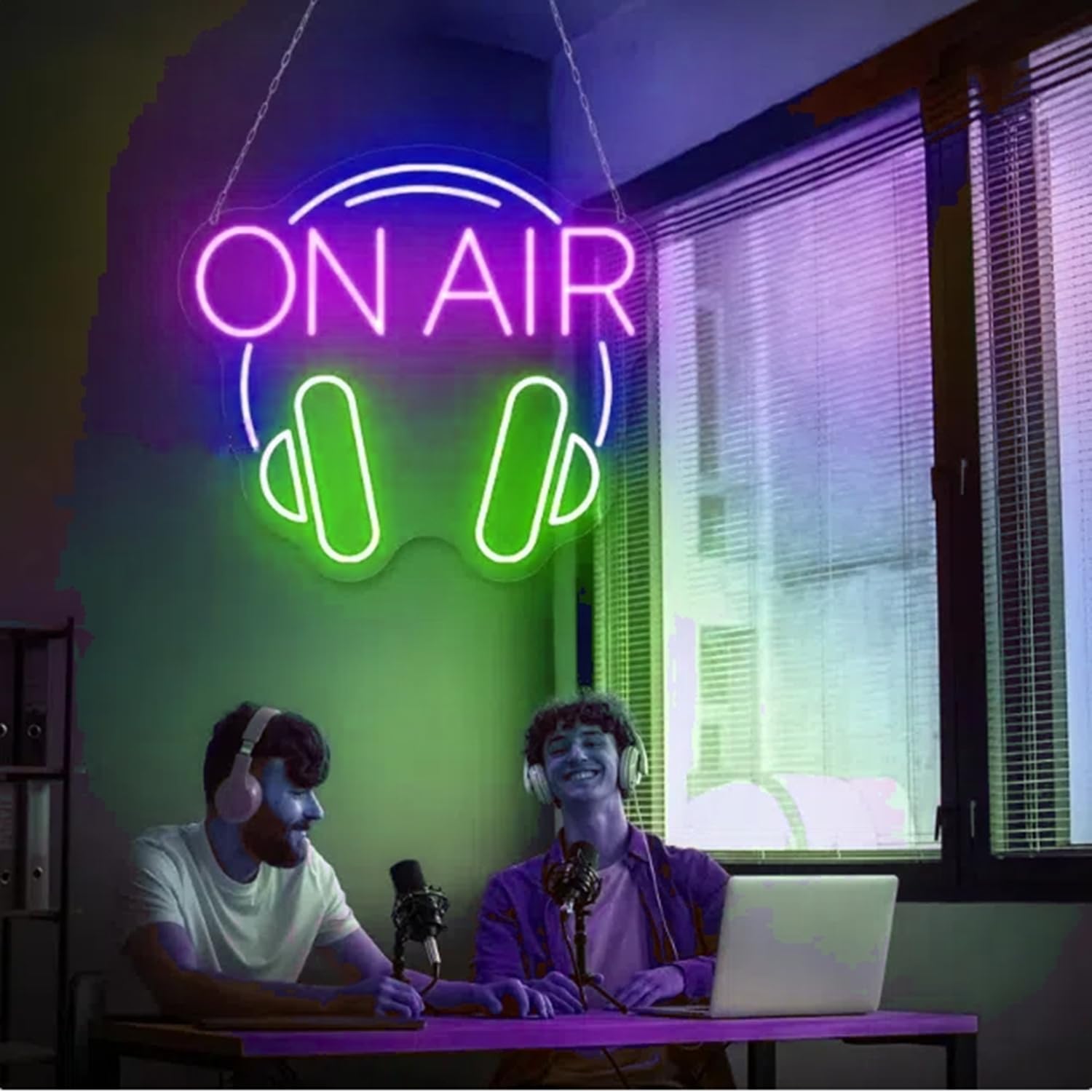On Air mit Kopfhörer-Neonlichtschild für Twitch,Tiktok,Youtube-Streamer,Gamer-Liebhaber, On Air Aufnahmeschild mit Hängekette und dimmbarem Schalter für Studio, Wand, Schlafzimmer, Spielzimmer-Dekor