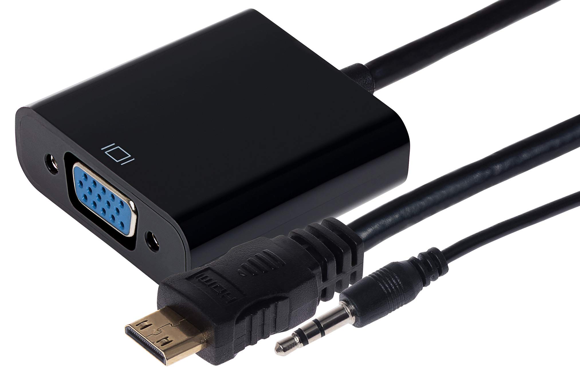 Maplin Men's Mini Hdmi To Vga Fe + 3.5Mm Audio Jack Port Adapter 0.