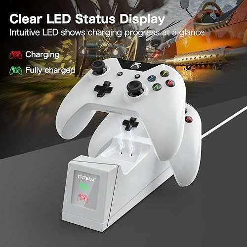 Miniatura 3 de YCCTEAM Cargador de control compatible con Xbox One batería recargable compatible con Xbox One Xbox One X Xbox One S Xbox One Elite Controller