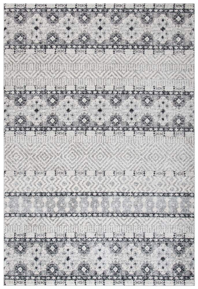 Safavieh Alfombra Boho Madison Collection - Alfombra de sala, comedor y dormitorio, pelo corto en carbón y gris (91 x 152 cm)
