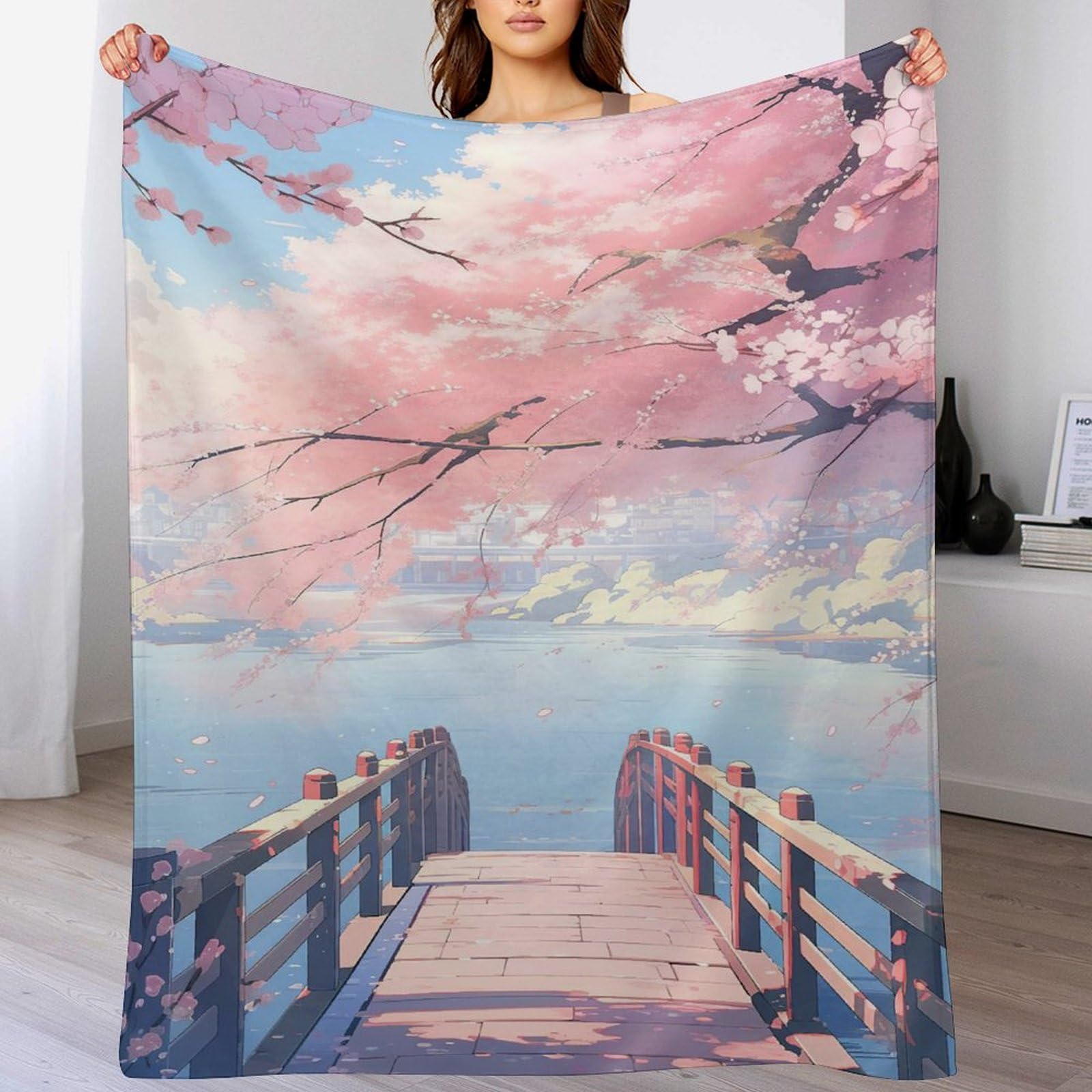 Couverture chaude flannel style japonais de qualité premium pour lit