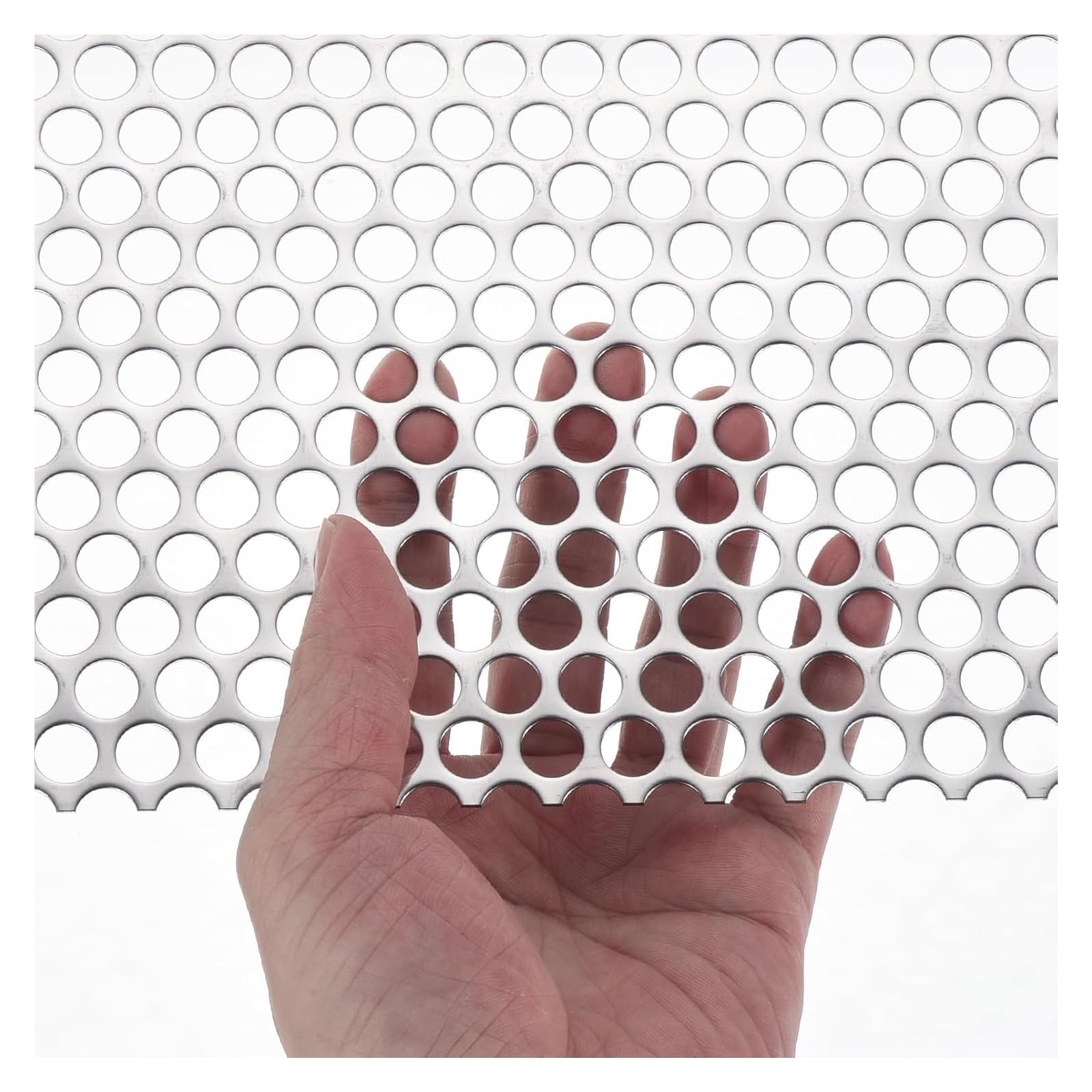 304 Lamiera Acciaio Inossidabile Perforata, Lamiera Multiuso Spessore di 0,8mm Recinto di Protezione Scala Recinto Decorativo di DIY(0.7x1m)