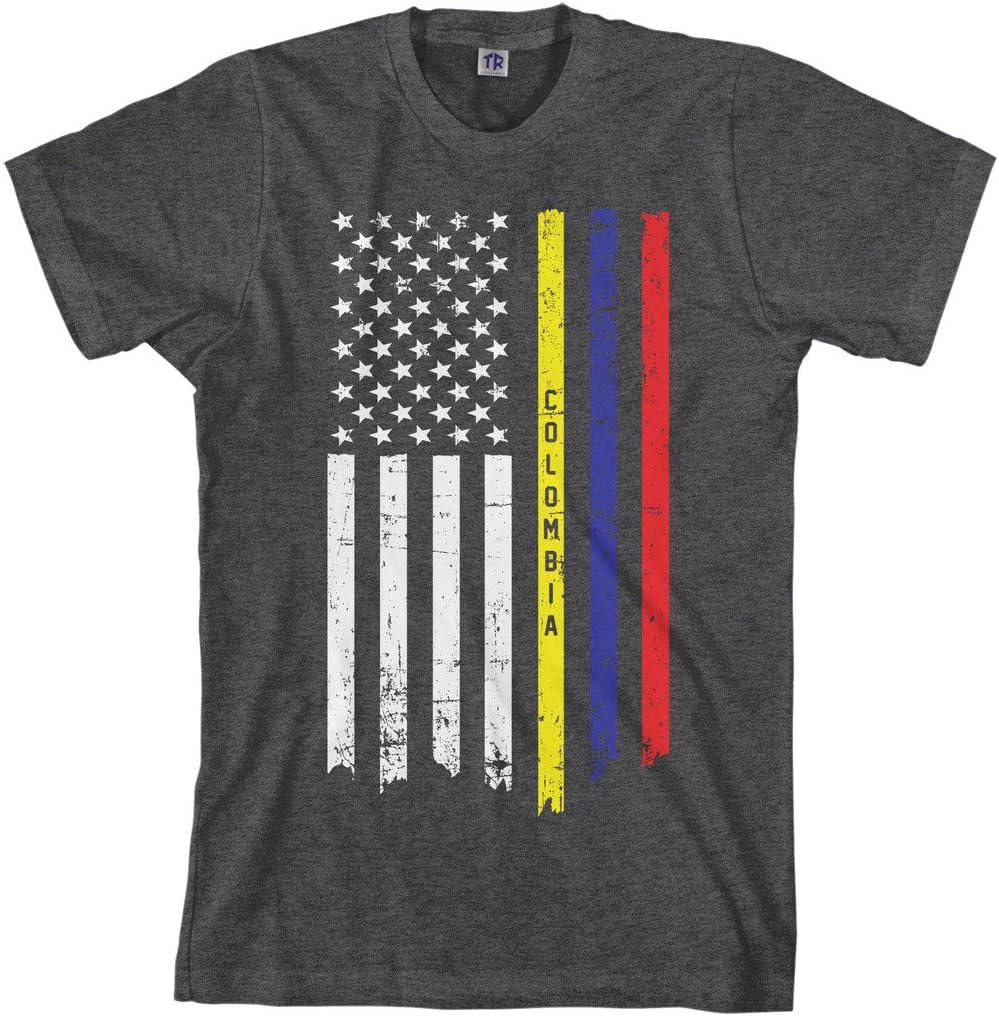 Threadrock Men's Colombian American Flag T-Shirt
