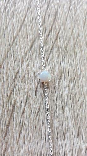 Miniatura 5 de Opal Bracelet - 5mm Australian Opal Bracelet in Sterling Silver - Minimalist Opal bracelet