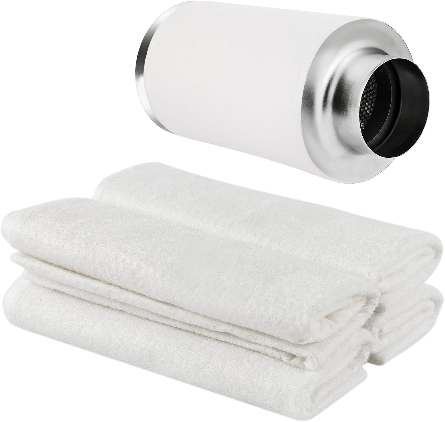 ANPHSIN 4-Pack 6 Inch Prefilter for 6" Carbon Filter - Electrostatic Cotton Replacement Prefilter Sleeve Covers for 6" Air Carbon Filter of Grow Tents Grow Rooms (White)